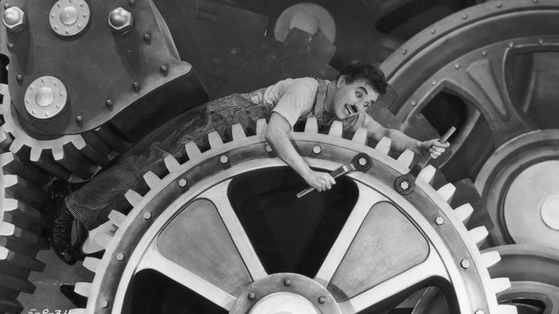Filme de Charles Chaplin sobre a Revolucao Industrial